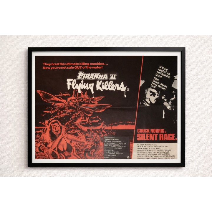 Piranha 2 / Silent Rage vintage original UK Quad Poster 1